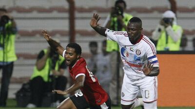 DEFENCE - ABDULAZIZ SANQOUR (Al Ahli): If Haikal has been excelling through the years on the left side of Mahdi Ali’s team, Sanqour has been doing the same on the right side of the pitch. They have been the inseparable twins, almost identical in play and indefatigable in spirit. They have been playing together for Ahli as well and given their synergy, they would be the perfect pair on the flanks.. Jeffrey E Biteng / The National