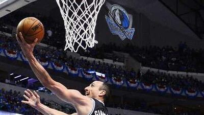 Manu Ginobili had 23 points and five assists for the Spurs on Monday night. Larry W Smith / EPA / April 28, 2014