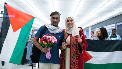 Georgetown scholar Badar Khan Suri is reunited with his wife, Maphaz Saleh in Virginia after being released from detention in Texas following a judge’s order. Photo: Phuong Tran / ACLU of Virginia