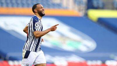 West Bromwich Albion midfielder Matt Phillips celebrates after scoring. AFP