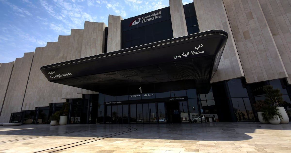 Der Bahnhof von Etihad Rail in Dubai ist fast fertig und wird am 30 ...