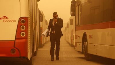 The sandstorm coated the country in an orange mist on April 2, 2015. Antonie Robertson / The National