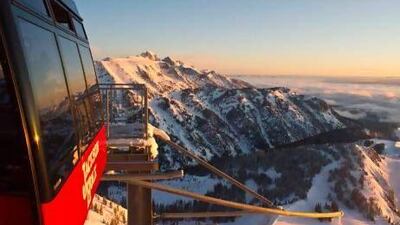 The view across Rendezvous Mountain from this ski resort's famous cable car. Courtesy of Jackson Hole Mountain Resort