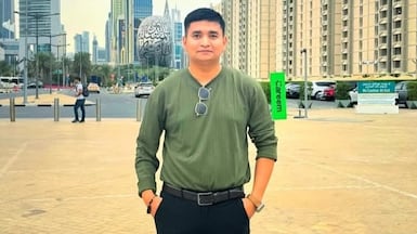 Dibas Shrestha during a visit to Dubai. The Nepali citizen who was killed in the Iran strikes on Abu Dhabi on March 1 worked as a security guard in the UAE capital. photo: Shrestha family