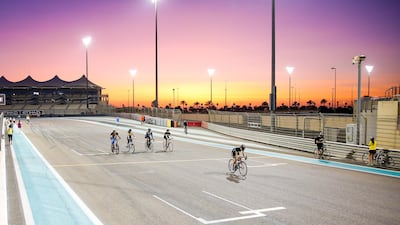 Cycling at Yas Marina Circuit.