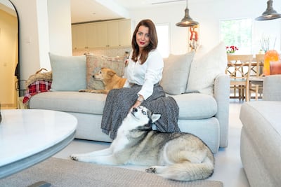 Neda Farahany at home with her with her dogs, Shea and Tala. Pawan Singh for The National