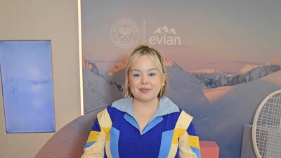 Nicola Coughlan poses in Evian's VIP suite during day two of The Championships, Wimbledon 2021.
