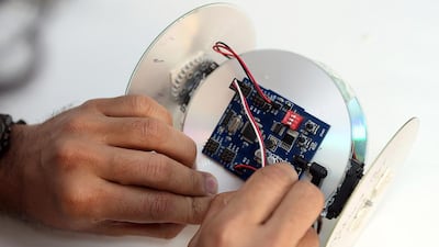 A CD robotic kit designed by Junkbot. Satish Kumar / The National