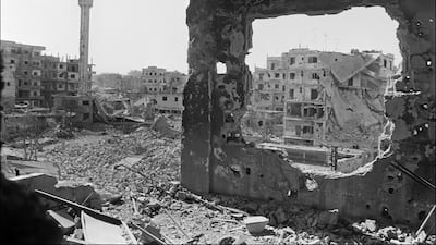 Tripoli, in northern Lebanon, on October 4, 1985, after a ceasefire between pro-Palestine and pro-Syrian militias was agreed to in Damascus. AFP