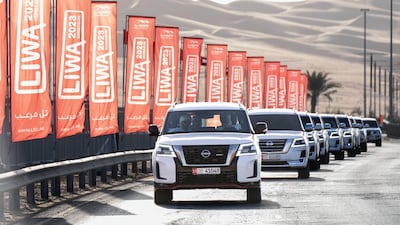 Sheikh Khaled bin Mohamed, member of the Abu Dhabi Executive Council and chairman of the Abu Dhabi Executive Office, and Sheikh Zayed bin Hamdan visited Liwa International Festival 2023. All photos: Abu Dhabi Government Media Office