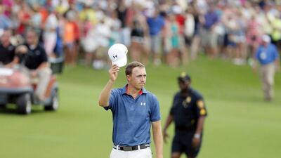 Jordan Spieth acknowledges the cheers from the gallery on his way to winning at Colonial on Sunday. Tony Gutierrez / AP Photo