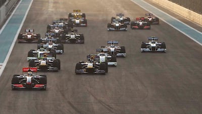 1st November. 2009. ABU DHABI GRAND PRIX. SUNDAY. The start of the first ever Abu Dhabi Grand Prix yesterday. Stephen Lock / The National