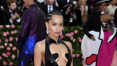 Zoe Kravitz in an all-sequin dress by Saint Laurent with jewellery by Dubai label Amwaj at the 2019 Met Gala. Getty Images
