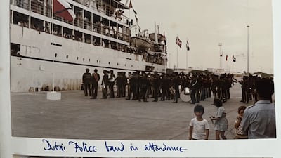 The Dwarka leaves Dubai for the last time in 1982. Photo: Robert Woods