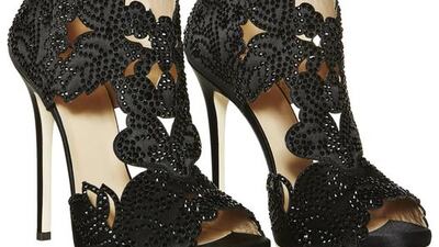 La Perla towering pair of 12cm stiletto-heeled sandals as part of their autumn/winter 2015 collection. Courtesy of La Perla