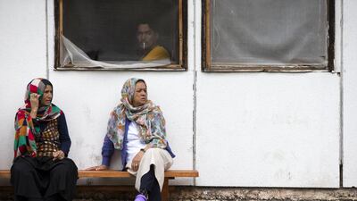 Refugees at the Krnjaca asylum centre in Belgrade.