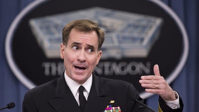 Pentagon spokesman Rear Admiral John Kirby announces that the US is to deploy to Iraq up to 1,500 additional troops over the coming months. Manuel Balce Ceneta / AP Photo