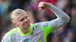 Erling Haaland signed a new 10-year contract with Manchester City in January. AP
