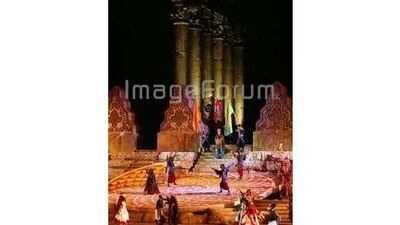 Lebanon's top dance troupe, Caracalla, perform at the Roman temple of Jupiter at the international Baalbek festival in 2002.