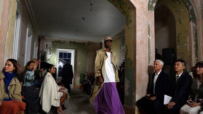 A model presents a creation at the Burberry Spring/Summer 2018 show at London Fashion Week. Mary Turner / Reuters