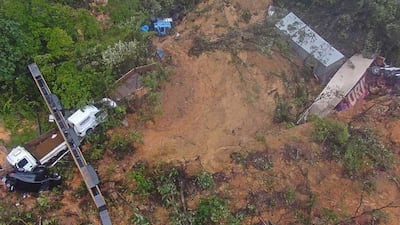 The landslide hit the BR-376 highway in the city of Guaratuba following intense and continuous rain