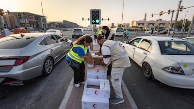 The boxes were distributed by traffic officers, volunteers and other participating entities