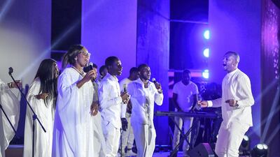 Forward in Faith International Gospel Choir take to the stage at the Peace Gathering.