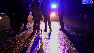 Members of the media wait for more information to be released by police. Reuters