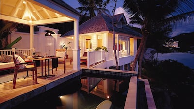 A Hillside Pool Villa at Banyan Tree Seychelles Resort & Spa. Courtesy Banyan Tree Seychelles Resort & Spa