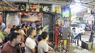 Liverpool fans celebrate in Cairo. Adham Youssef