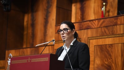 Moroccan Prime Minister Fatima Ezzahra El Mansouri presents the government's programme to both chambers of parliament in Rabat. EPA