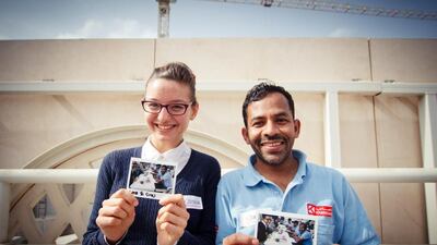 Dubai-based artist Lora worked with Siraj, a construction worker, to create artwork based on his personal story as part of the sameness project. Courtesy the (sameness) project