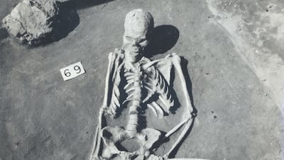 The skeleton was found on its back with the legs in a lotus position – an indicator of his important role in the community. Photo: Expo Serbia Pavilion