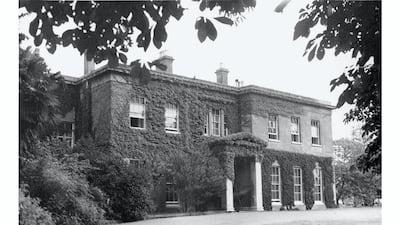 The front of Stanwell Place in a photograph taken by the US Signal Corps in 1944.