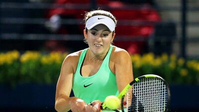 Catherine Bellis of the USA in action against Agnieszka Radwanska of Poland during their third-round match of the Dubai Duty Free Tennis WTA Championships in Dubai, United Arab Emirates, February 22, 2017. EPA