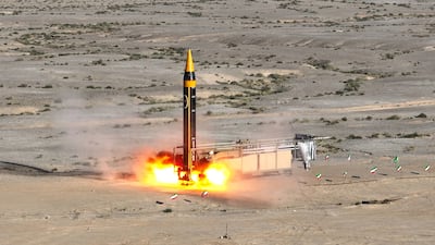 An Iranian Khorramshahr ballistic missile. AFP