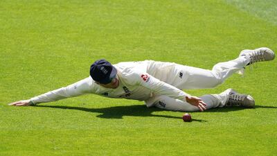 Dom Bess fielding for England. Getty