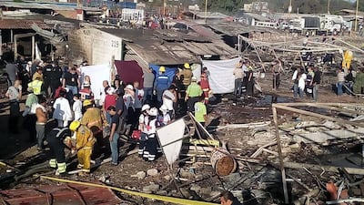 San Pablito market is Mexico’s biggest fireworks market. Mexican Red Cross / EPA