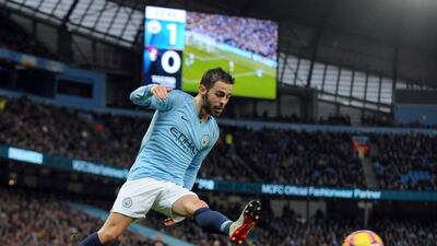 Manchester City's Bernardo Silva has raised his game in the absence of Kevin de Bruyne. AP Photo