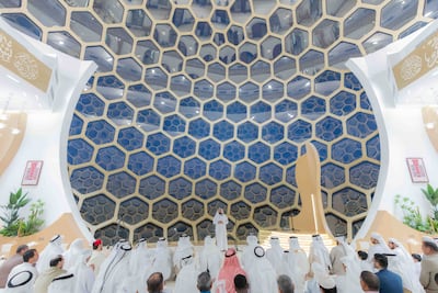 Al Nasr Mosque features a large spherical glass dome and a 38-metre-tall minaret. Photo: Wam