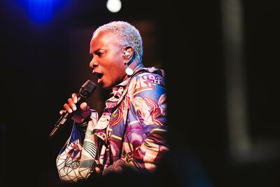 Beninese singer Angelique Kidjo performed at the NYU Abu Dhabi Arts Centre in 2018. Photo: Waleed Shah