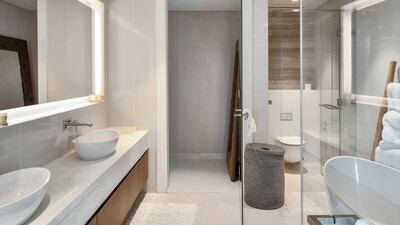 Marble finishings in the ensuite bathrooms. Courtesy Luxhabitat Sotheby's International Realty