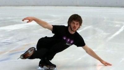 Gaar Adams, who works in the admissions office of New York University Abu Dhabi and is a member of the Abu Dhabi Figure Skating Team, practises at the Marina Mall ice rink.
