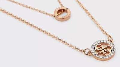 Layered necklace, Dh230, Guess, Namshi. Photo: Namshi