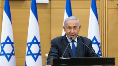 Israeli Prime Minister Benjamin Netanyahu delivers a statement in the Knesset, the Israeli Parliament, in Jerusalem. Reuters