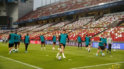 Chelsea's Mason Mount training at the Mohamed bin Zayed Stadium. Reuters