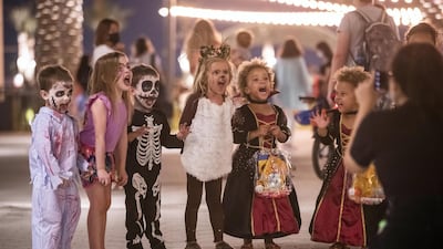 Children dressed up for Halloween.