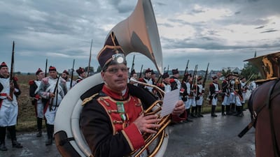 Music is played as the march continues. Olivier Hoslet / EPA