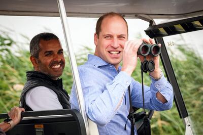 The Duke of Cambridge being shown around Jahra Nature Reserve. Twitter/ @Kensington Royal