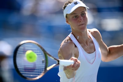 Liudmila Samsonova, of Russia, returns a shot during a final against Kaia Kanepi, of Estonia. AP Photo